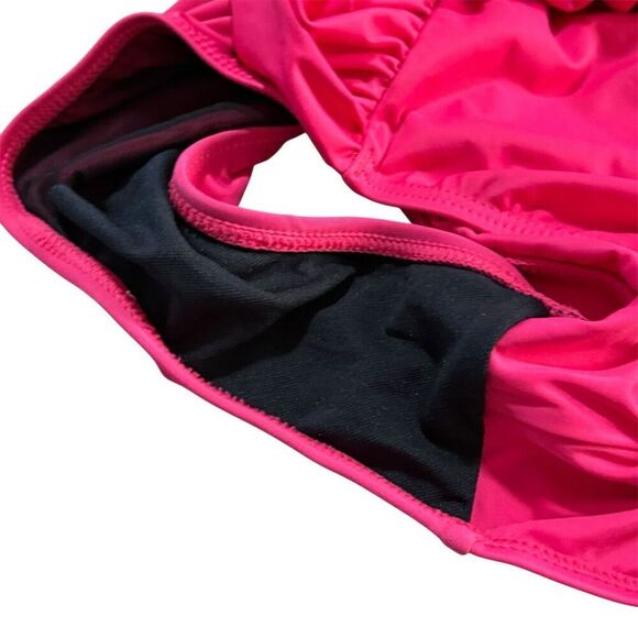 Fit 4 U Fit to Lift Women's Size 14 Pink Ruched One-Piece Swimsuit - Picture 4 of 9